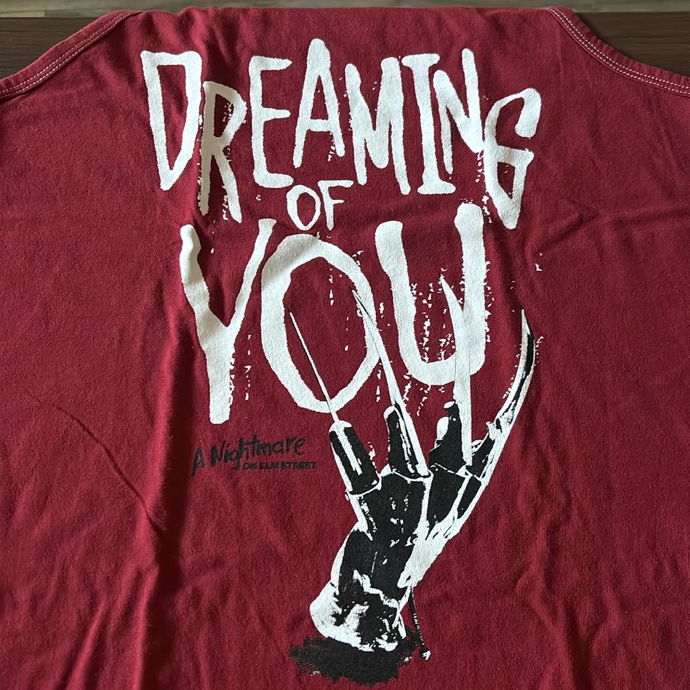 Nightmare On Elm Street graphic tee, medium, graphic on front and back of tee